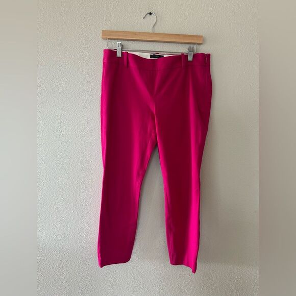 J. Crew Minnie Ankle Pant Berry Pink in Stretch Cotton Size 4 - Picture 2 of 8